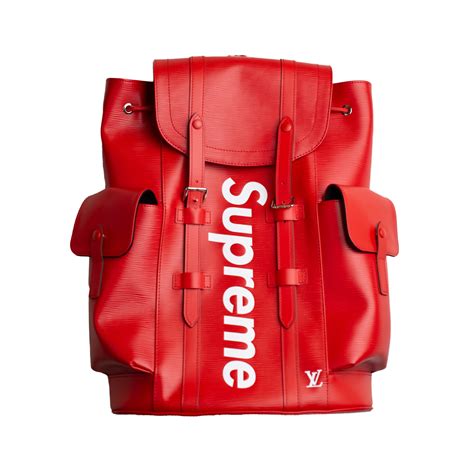 red supreme louis vuitton backpack